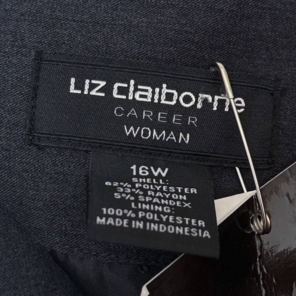 NWT Liz Claiborne Womens Pencil Skirt 16W Charcoal Gray Lined Career Office - Picture 6 of 7